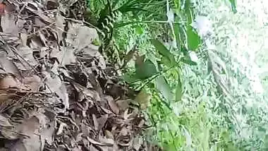 Neighbor Bengali aunty bathing outdoor caught on camera