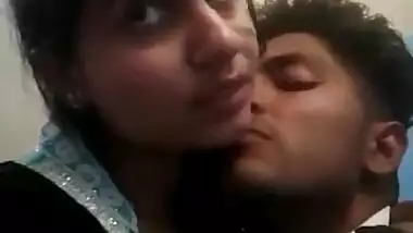 Lovely Indian student kisses her sex partner who touches her XXX parts