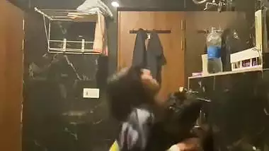 Horny girl’s xxx mms of riding a dick in the bathroom