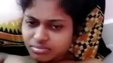 College girlfriend showing boobs on video call