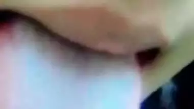 Pointed breasts show and pussy expose by cute girl