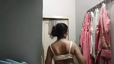 Mom changing dress caught on camera by horny son