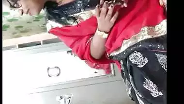 Cute wife tempting husband to suck her huge boobs