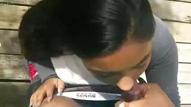 Indian Teen BJ and Facial Outside