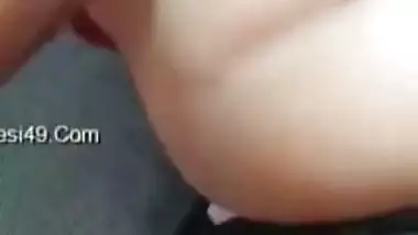 Desi wife boobs press in car