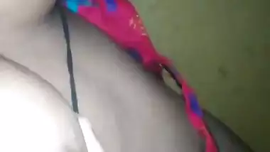 Huge milking boob wife lactating with hubby pressing nipple