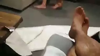 Cuckold sees his desi nude wife getting fucked by a servant