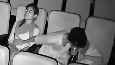 Threesome romance in theatre caught in night vision