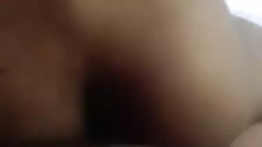 Girl in the reverse cowgirl position in the Tamil sex video