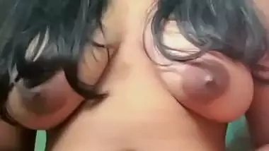 Sexy babe long boobs show and hairy pussy spreading