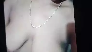 Dark nipples girlfriend sitting nude and fingering