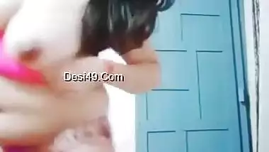 Young woman loves staying home alone cause she can perform sex show