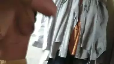 Cute bhabhi boob press by devar while topless