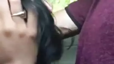 Skinny Paki chick gags on boyfriend's erect XXX fuckstick in his car