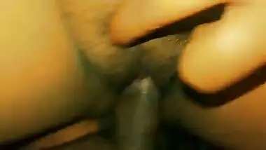 Desi bhabhi Shweta with dark black nipples and hairy pussy fucked closeup creampie